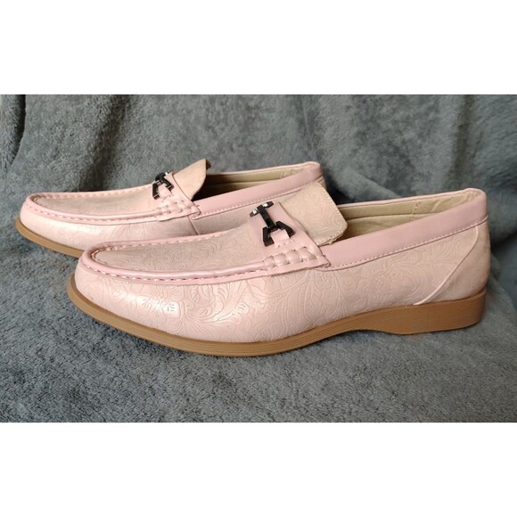 Antonio Cerrelli Elite Shoes Mens 8.5 Pink Embossed Loafers Slip On Dress Peach main image 10